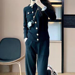 Set: Plain Cardigan + Sweatpants