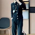 Set: Plain Cardigan + Sweatpants