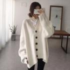 Long-sleeve Loose Fit Single Breasted Cardigan