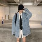 Long-sleeve Collared Denim Jacket