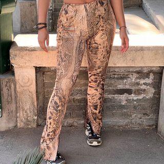 Snake Print Bootcut Pants
