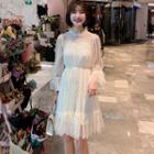 Long-sleeve Sequin Mesh Dress