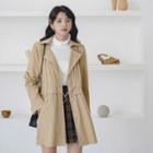 Drawstring Single-breasted Trench Jacket