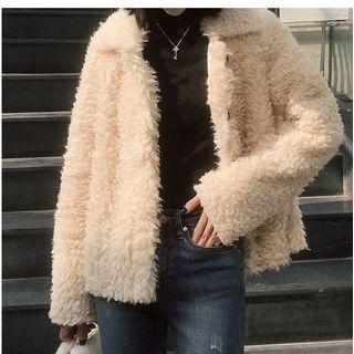 Furry Buttoned Coat