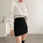 Faux-leather Mini H-line Skirt