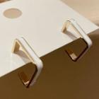 Square Open Hoop Earring 1 Pair - White - One Size