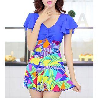 Dotted Short Sleeve Swimdress