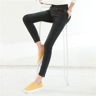 Band-waist High-rise Skinny Jeans