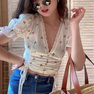 Short-sleeve Cherry Blouse