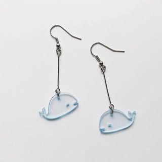 Transparent Whale Dangle Earring