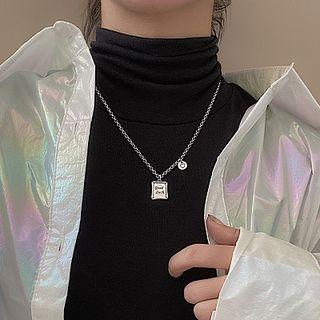 925 Sterling Silver Lettering Tag Pendant Necklace