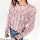 Lace-trim See-through Blouse