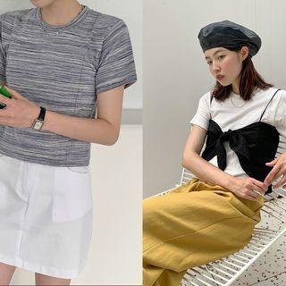 Cropped Marled T-shirt