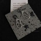 Star Alloy Dangle Earring 1 Pair - Black & Silver - One Size