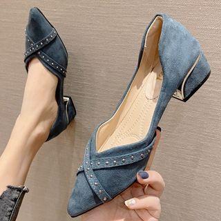 Chunky Heel Studded Pumps