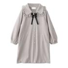 Puff-sleeve Ruffled Coat