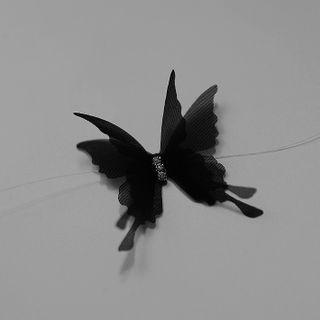 Butterfly Necklace Black - One Size
