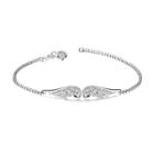 Simple Angel Wings Necklace With White Cubic Zircon