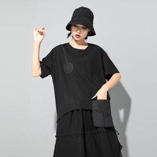 Two Tone Pocket Oversize Top