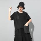 Two Tone Pocket Oversize Top