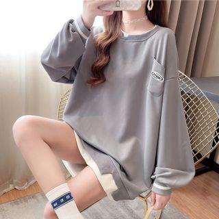 Long-sleeve Round Print Sweatshirt