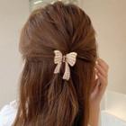 Bow Faux Pearl Hair Clip 1 Pc - Gold - One Size