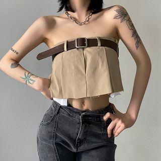 Strapless Buckled Crop Top