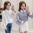 Ruffled-trim Long Sleeve Blouse