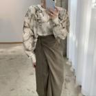 Marble Blouse / Midi A-line Skirt