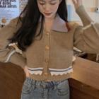 Striped Cardigan Khaki - One Size