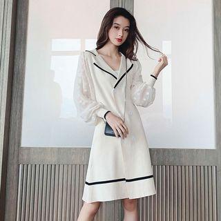 Lantern-sleeve Knit Dress