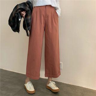 Wide-leg Pants Brick Red - One Size