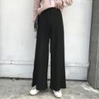 Pleated Wide-leg Pants Black - One Size