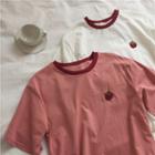 Short-sleeve Embroidered Strawberry T-shirt