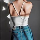 Sleeveless Plain Cropped Camisole Top