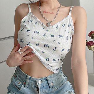 Floral Cropped Suspender Top