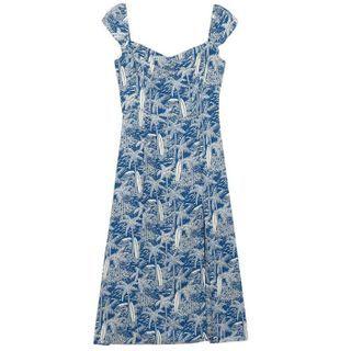 Tree Print Sleeveless A-line Dress