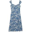 Tree Print Sleeveless A-line Dress