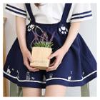 Animal Embroidered Suspender Dress