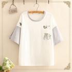 Short-sleeve Hamster Print T-shirt