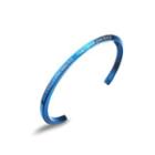Simple Fashion Plated Blue Titanium Geometric Steel Opening Bangle For Women Blue - One Size