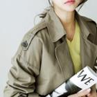 Flap Double-breasted Trench Jacket With Belt