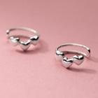 Heart Sterling Silver Cuff Earring 1 Pair - S925 Silver - Silver - One Size