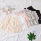 Layered Satin Mini Skirt