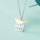Bird Pendant Necklace Silver - One Size