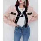 Button-up Fringe Crop Jacket