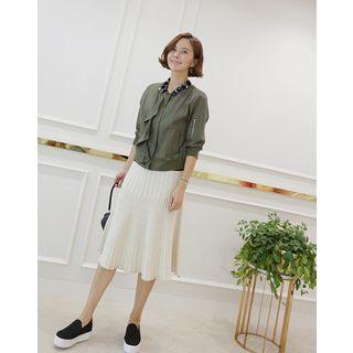 Band-waist Knit Midi Skirt