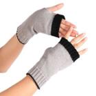 Contrast Trim Knit Fingerless Gloves