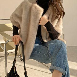 Reglan-sleeve Faux-fur Vest