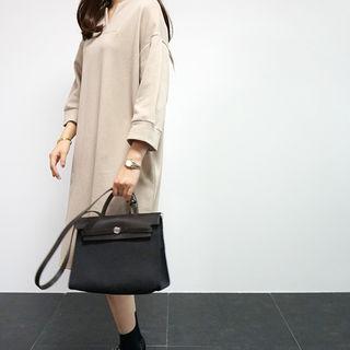 V-neck Midi Pullover Dress